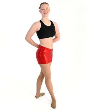 Young dancer wearing the Sienna Shorts in Red