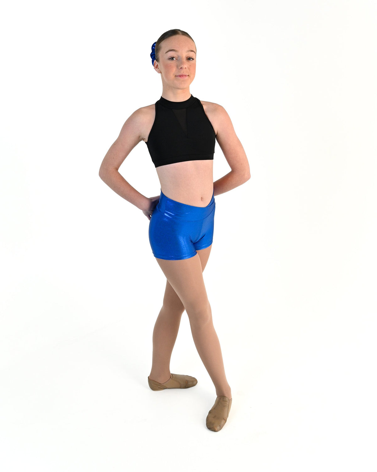 Young dancer wearing the Sienna Shorts in Royal