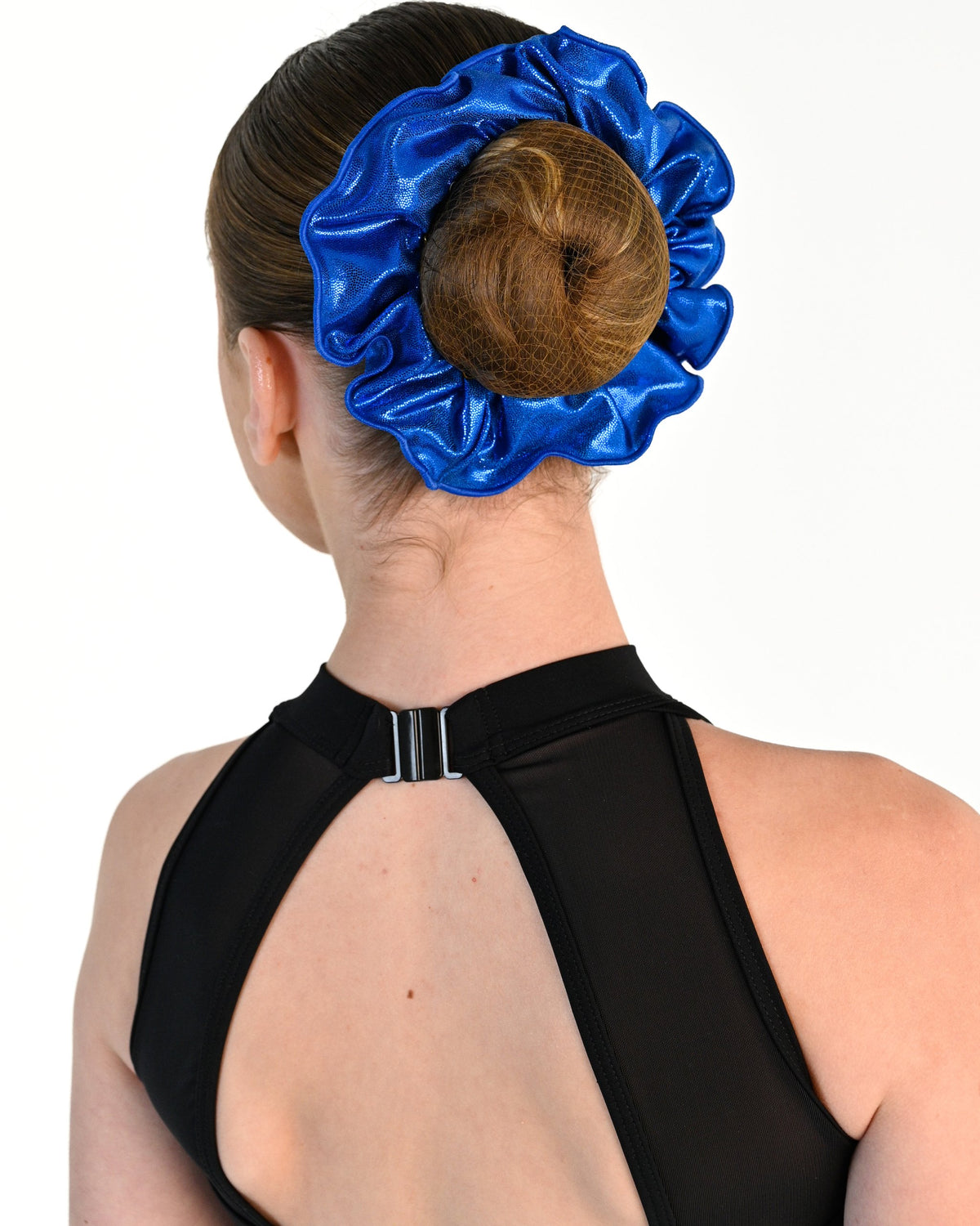 Young dancer wearing the Sienna Scrunchie in Royal