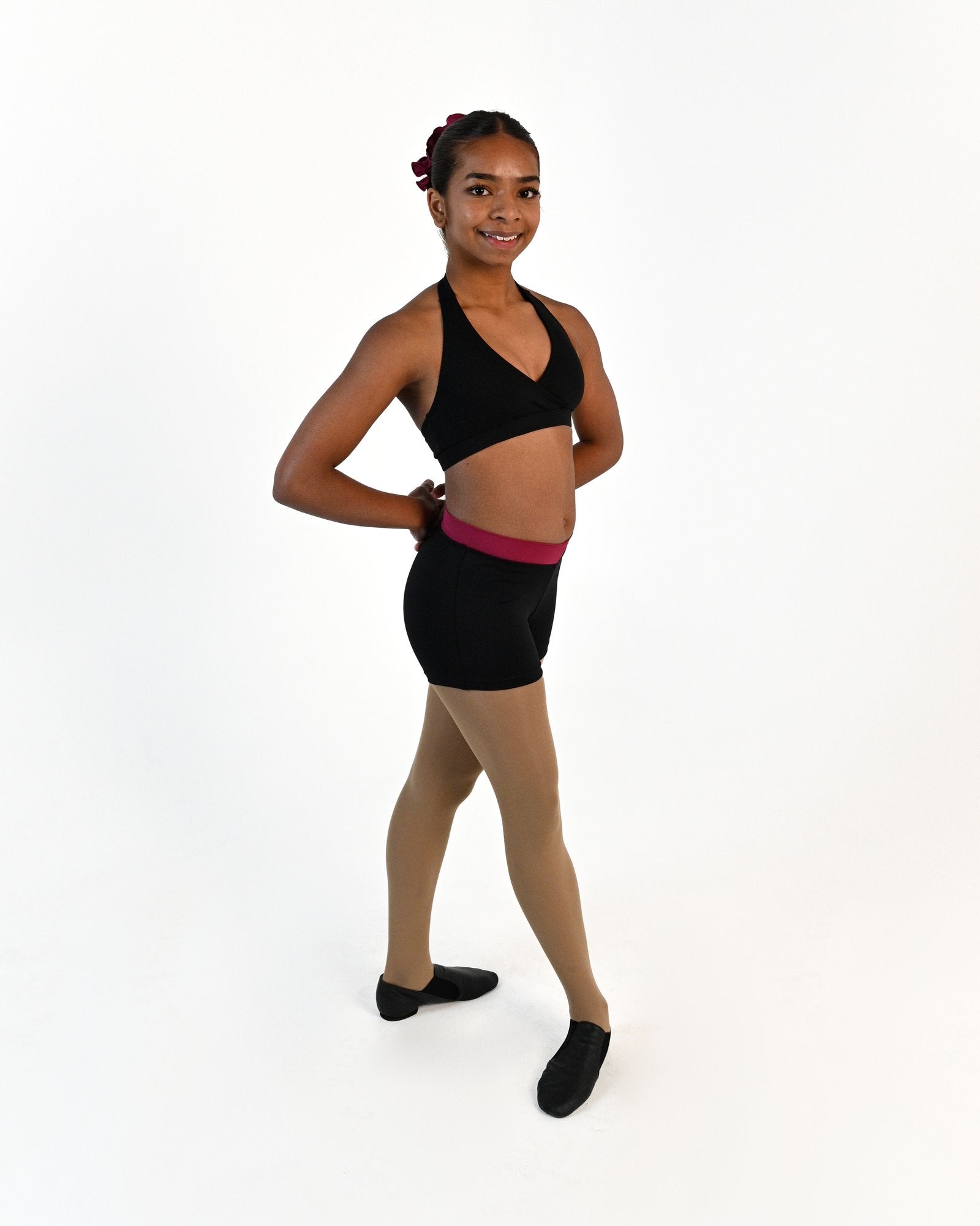 Tempo Halter Crop Top - Black