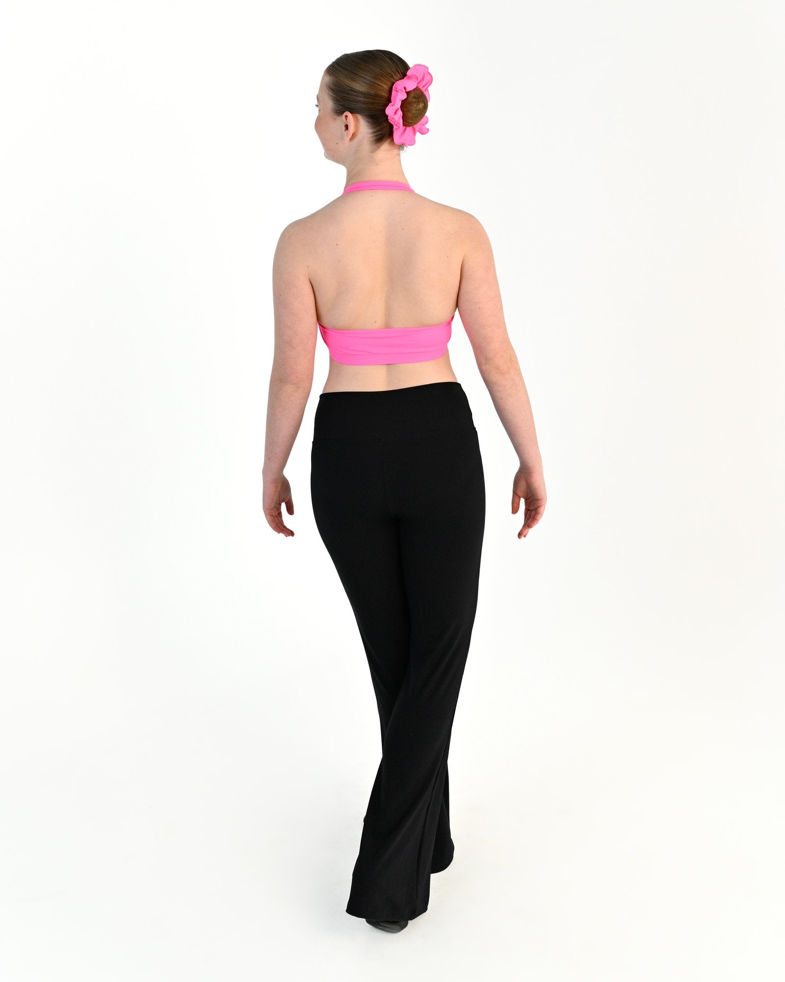 Tempo Halter Crop Top - Fluro Pink 3