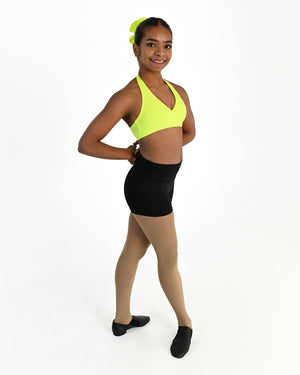 Tempo Halter Crop Top - Fluro Yellow