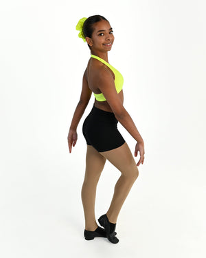 Tempo Halter Crop Top - Fluro Yellow 2