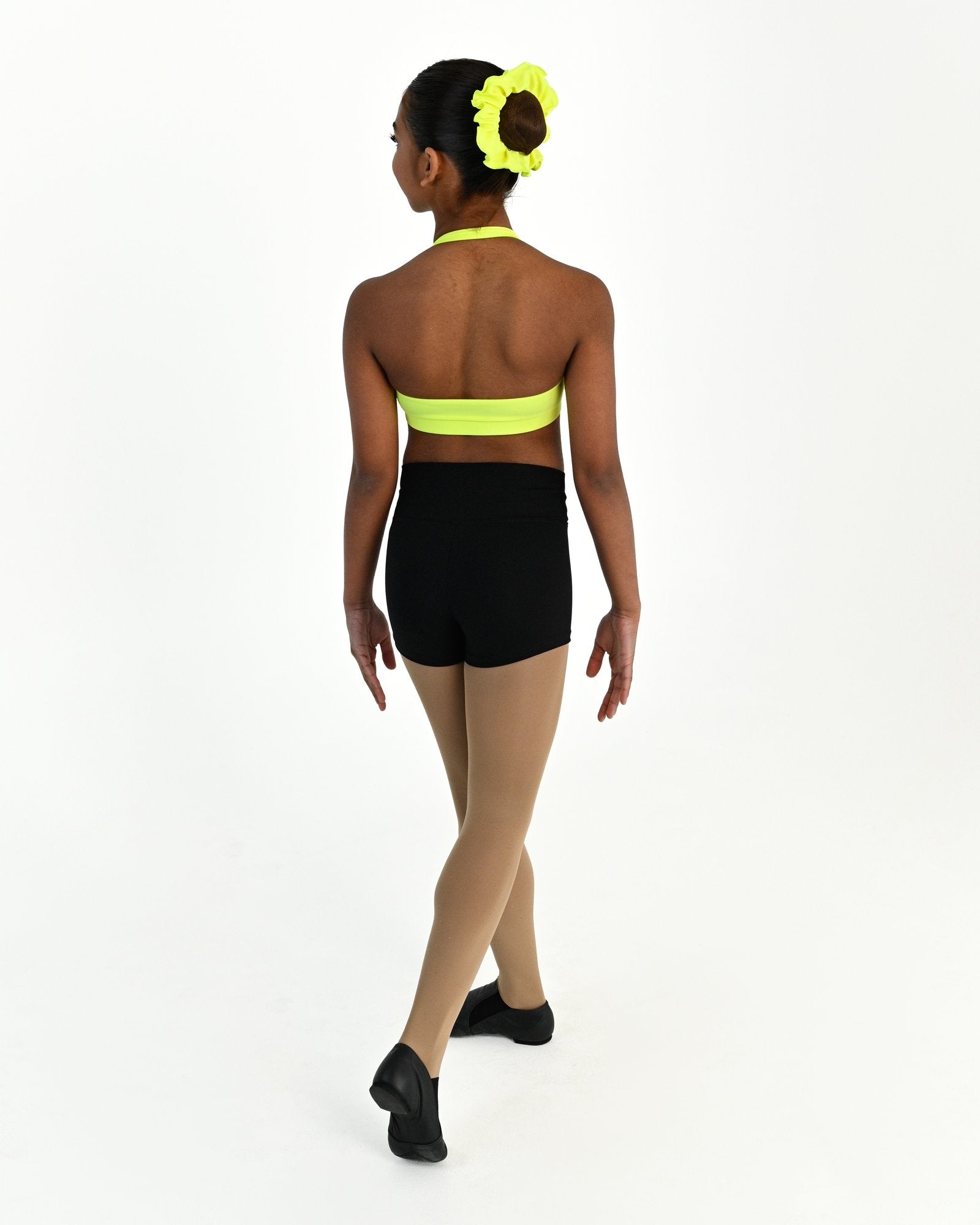 Tempo Halter Crop Top - Fluro Yellow 3
