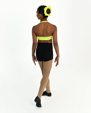 Tempo Halter Crop Top - Fluro Yellow 3