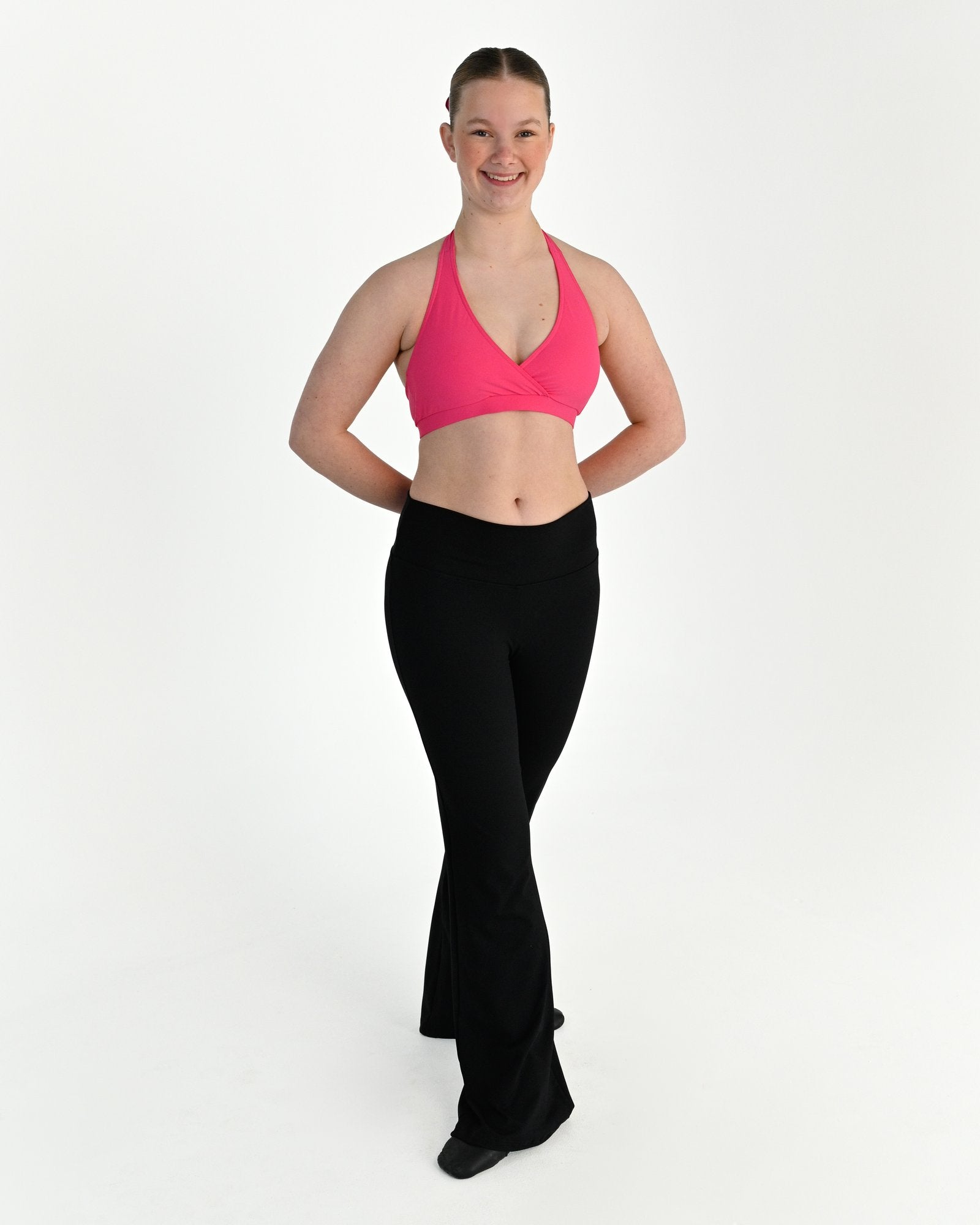 Tempo Halter Crop Top - Hot Pink