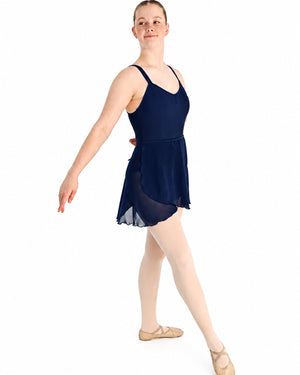 Young dancer wearing the Traditional Georgette Wrap Skirt in Navy