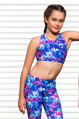 Mila Eco Friendly Racer Back Crop Girls - Coral Coast