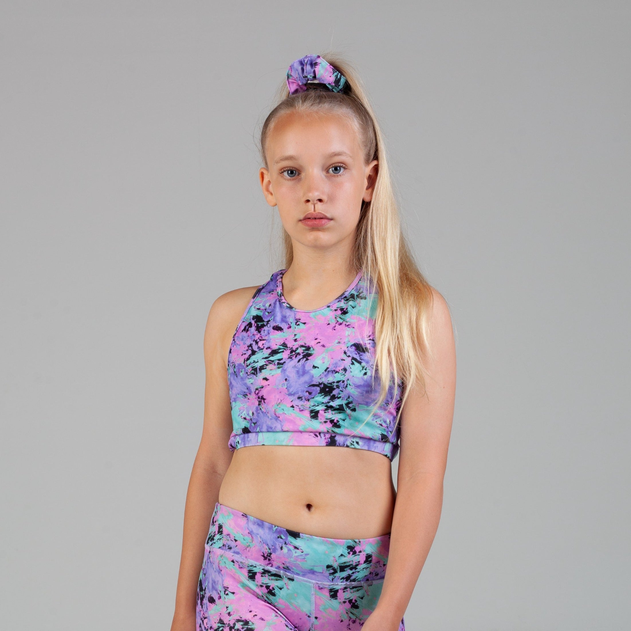 Mila Eco Friendly Racer Back Crop Girls - Sprinkle Paint – totaldanceaus