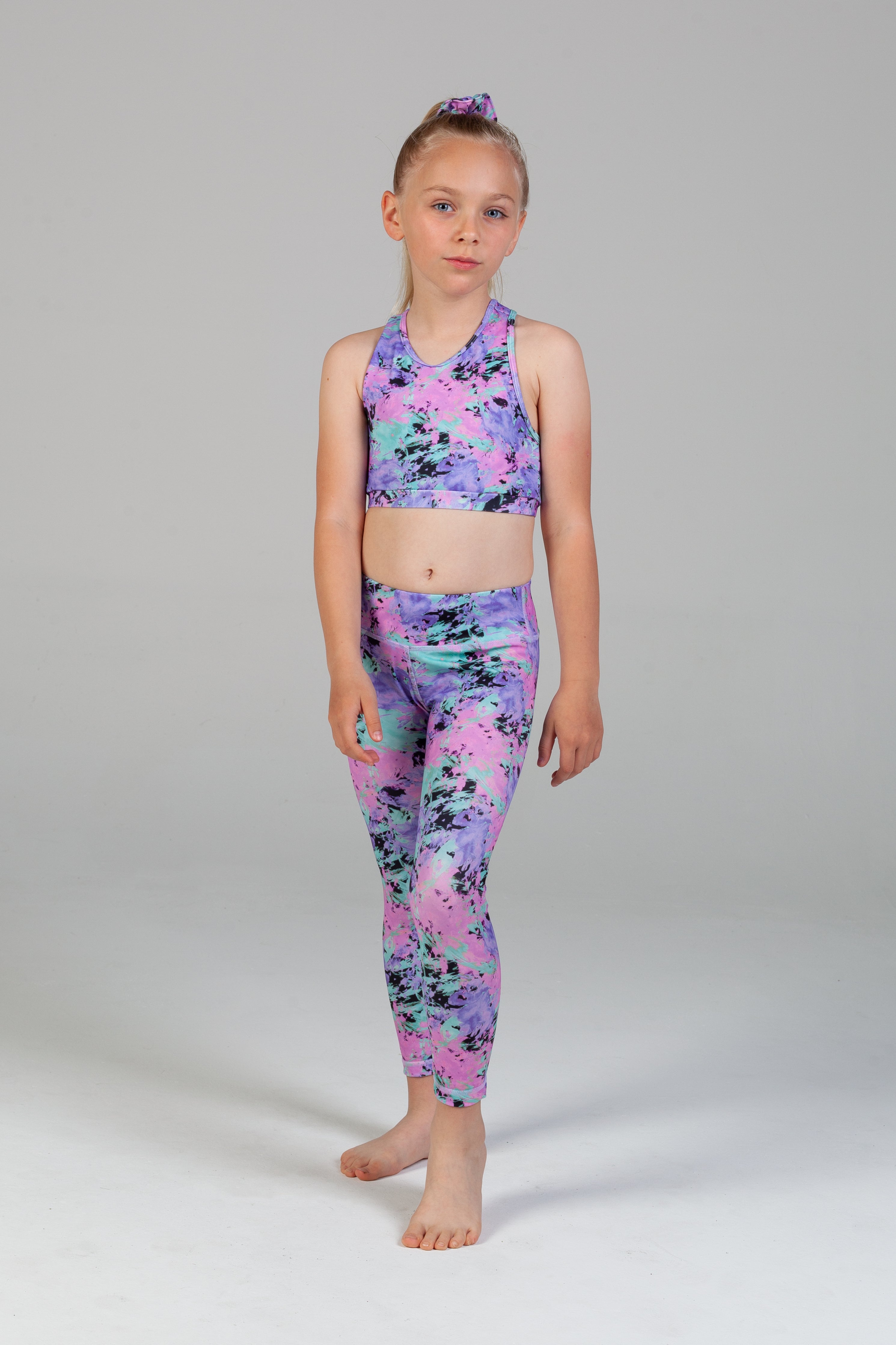 Lyla Eco Friendly Wide Waist Band 7/8 Legging Girls - Sprinkle Paint