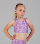 Lucia Racer Crop - Pink Snake Skin