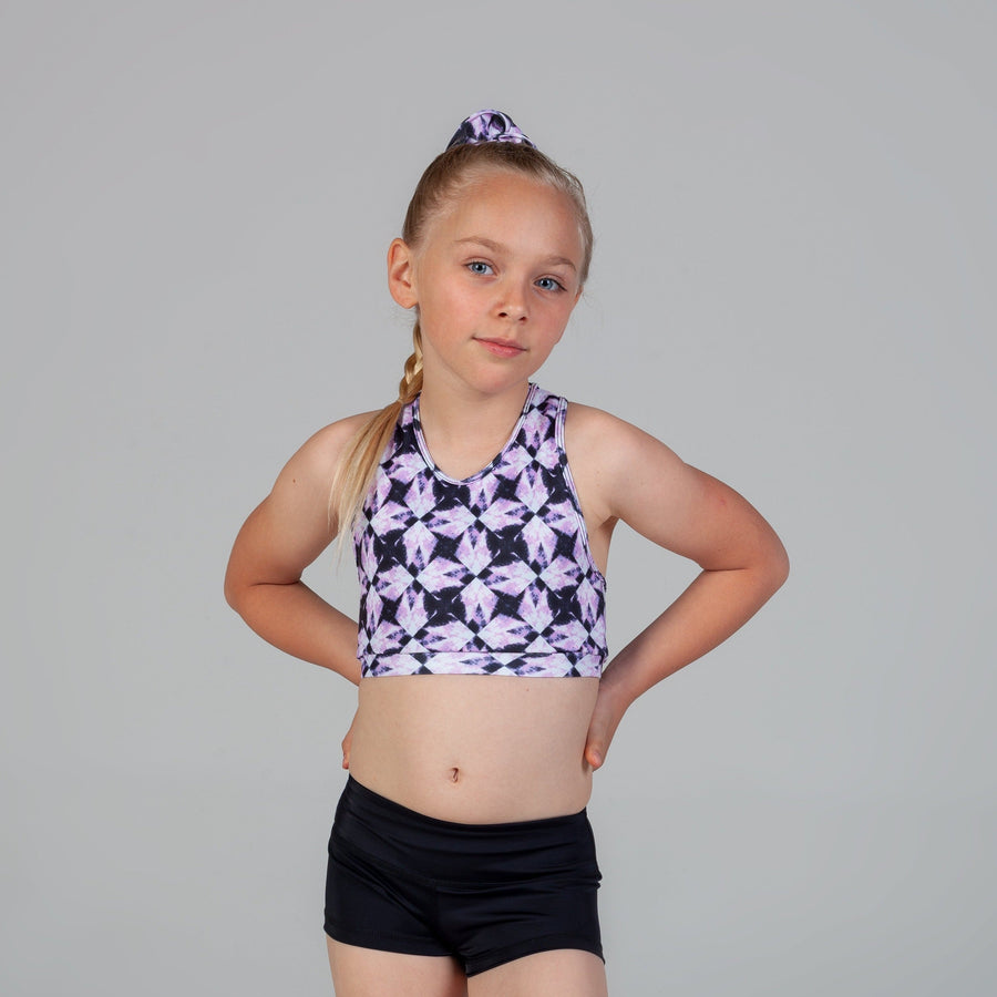 Mila Eco Friendly Racer Back Crop Girls - Purple Diamond