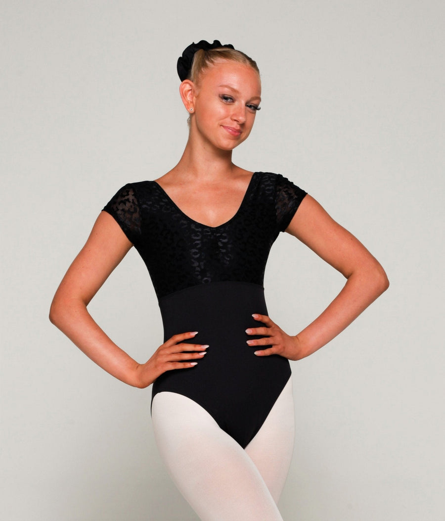 Ashley Gathered Front Cap Sleeve Eco Friendly Leotard Child & Adult